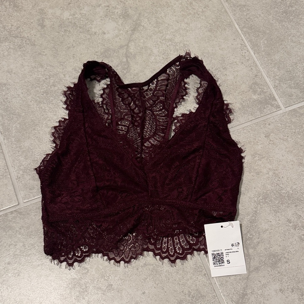 Forever 21 Lace Bandeau in Dark Burgundy